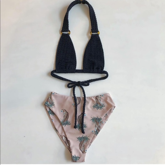 SOLD OUT Montce Swim Black Crochet Lani Bikini Top - Picture 4 of 4